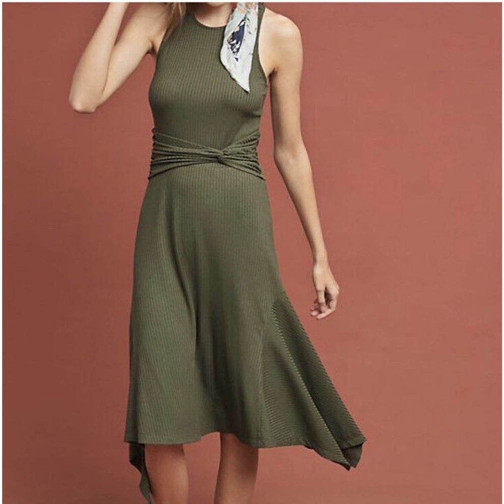 Anthropologie Kingsolver Racerback Ribbed Midi Dress - Picture 2 of 10